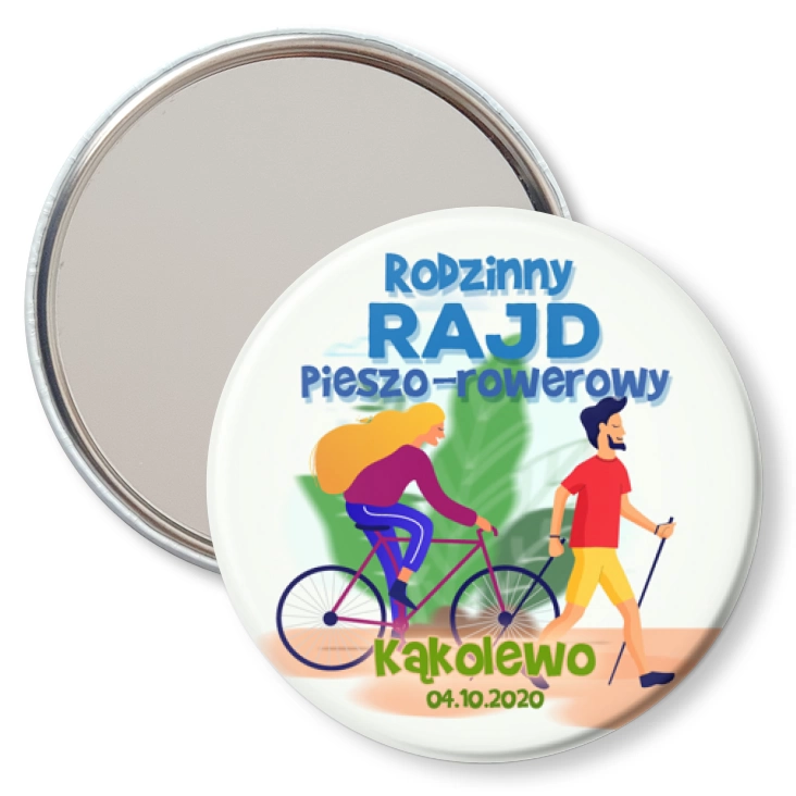 przypinka lusterko Rodzinny rajd pieszo-rowerowy Kąkolewo 2020