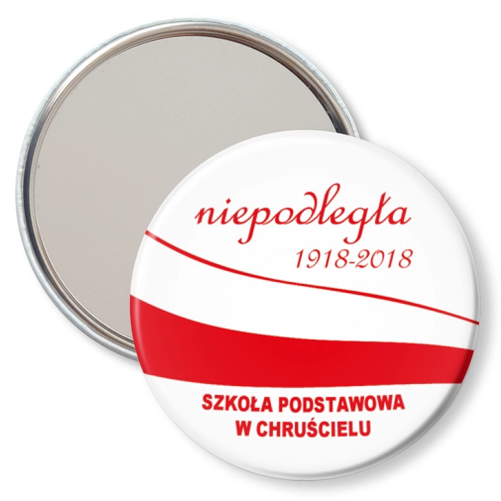 przypinka lusterko Szkoła Podstawowa w Chruścielu