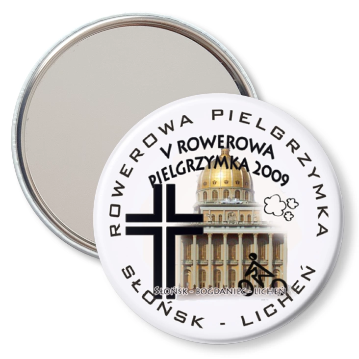 przypinka lusterko V Rowerowa Pielgrzymka 2009