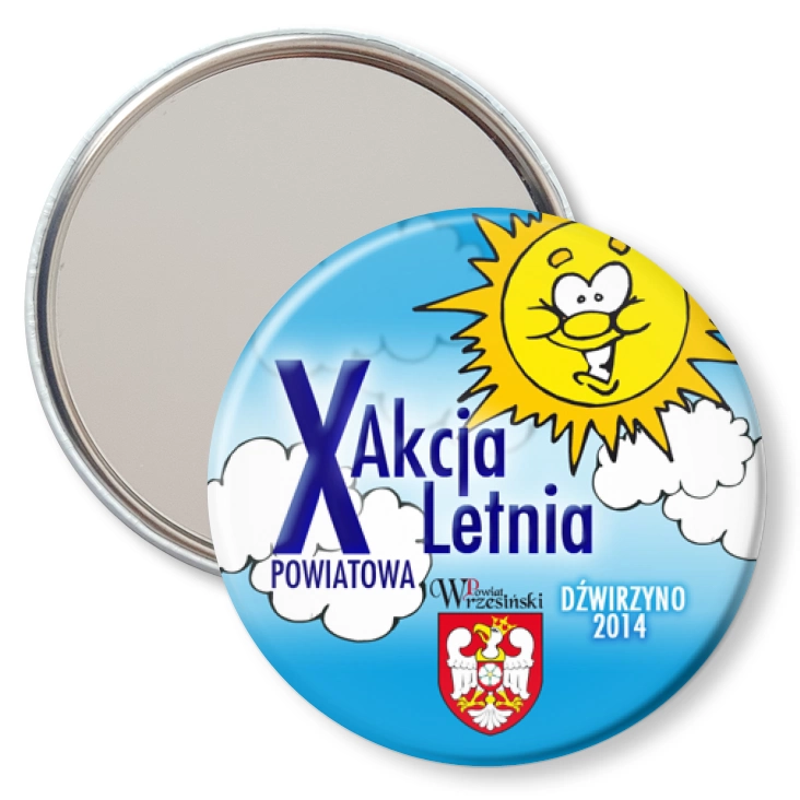 przypinka lusterko X Powiatowa Akcja Letnia