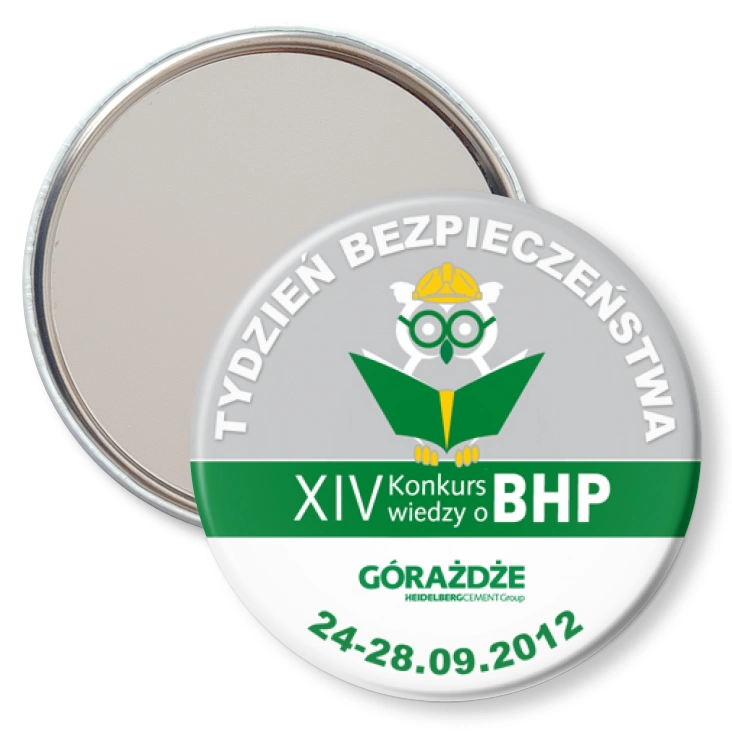 przypinka lusterko XIV Konkurs Wiedzy o BHP