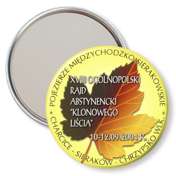 przypinka lusterko XVIII Ogólnopolski Rajd Abstynencki Klonowego Liścia