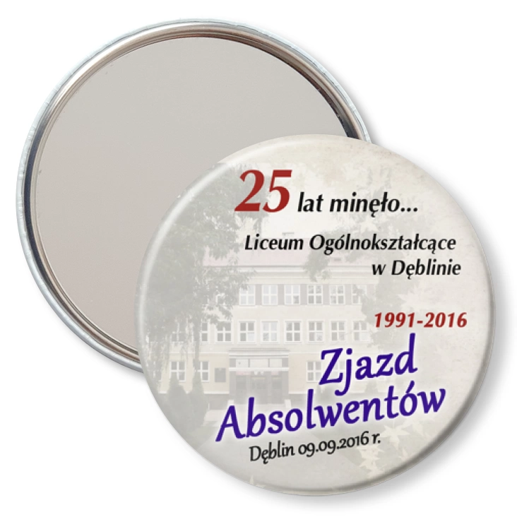 przypinka lusterko Zjazd Absolwentów LO Dęblin 2016