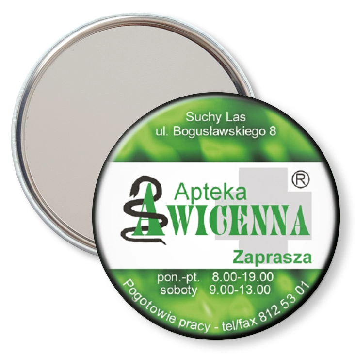 przypinka lusterko Apteka Awicenna