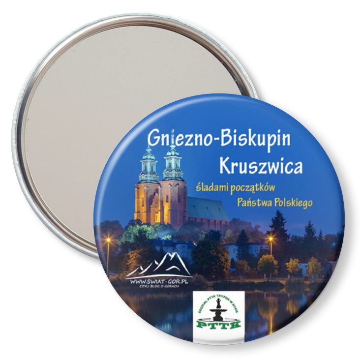przypinka lusterko Gniezno-Biskupin Kruszwica