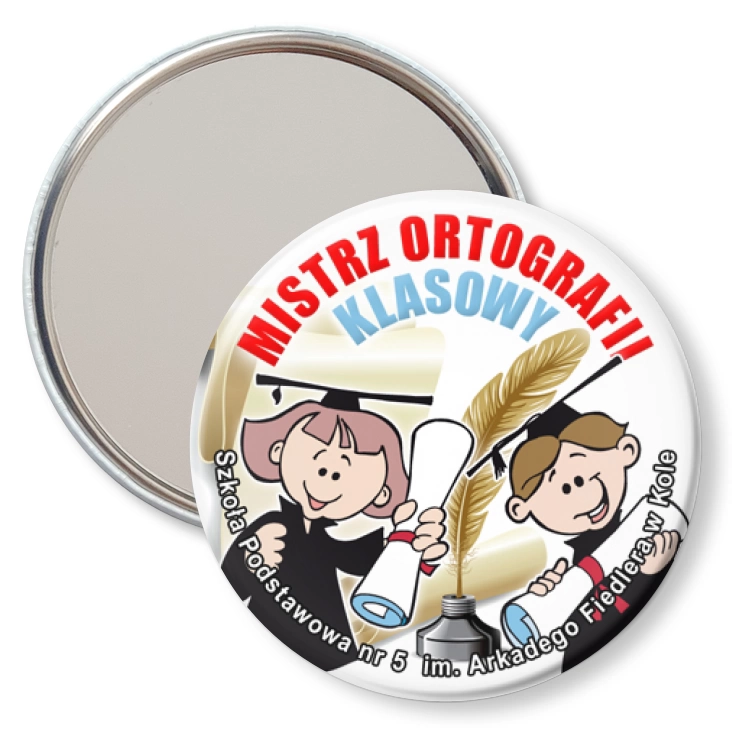 przypinka lusterko Klasowy Mistrz Ortografii