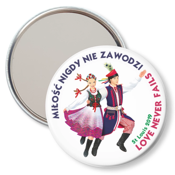 przypinka lusterko Love Never Fails