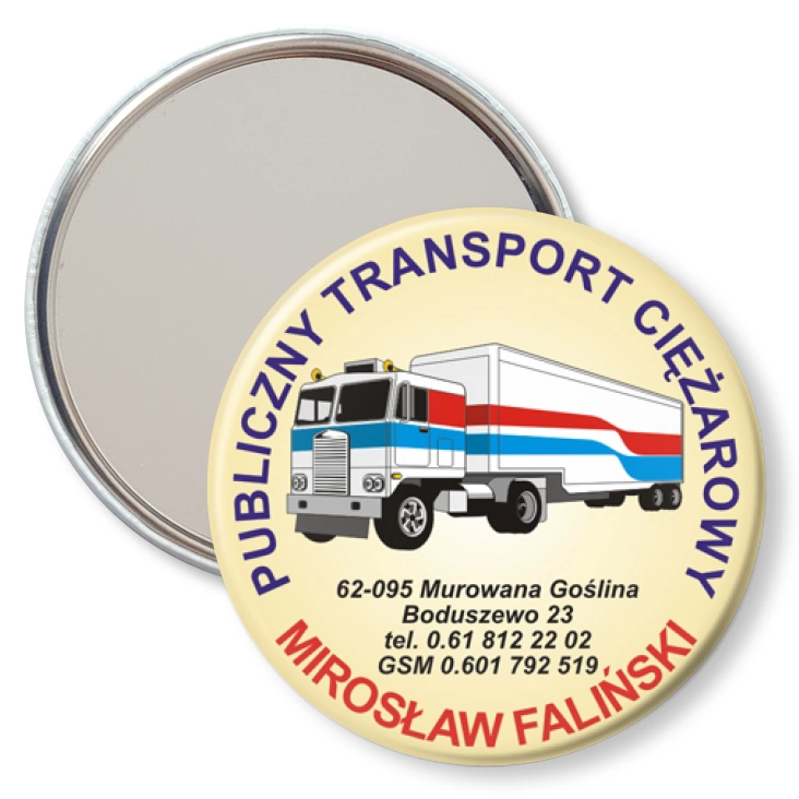 przypinka lusterko Mirosław Faliński - publiczny transport ciężarowy