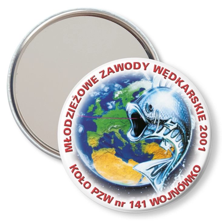 przypinka lusterko Młodzieżowe Zawody Wędkarskie 2001