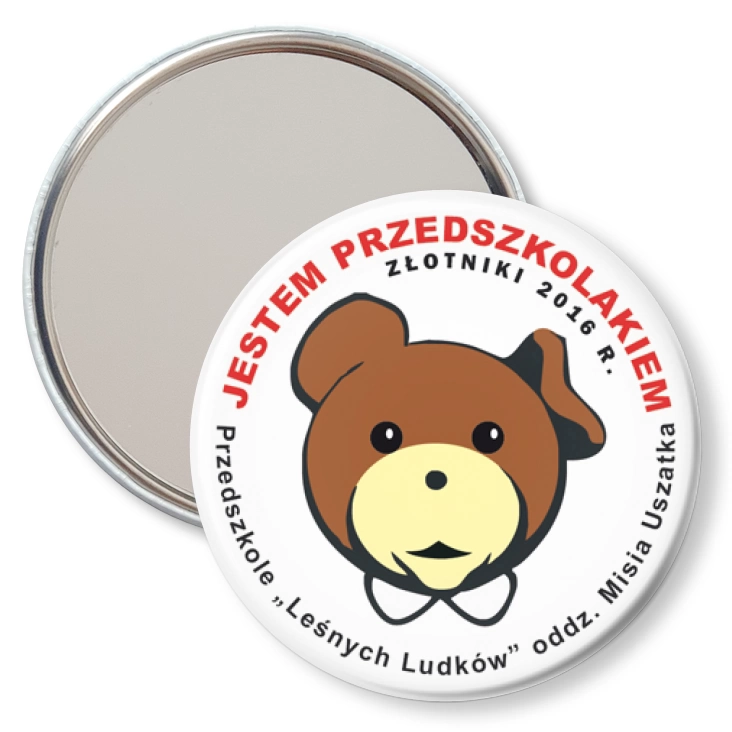 przypinka lusterko Przedszkole w Złotnikach