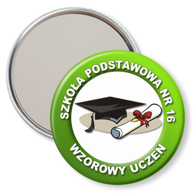 przypinka lusterko SP 16 - wzorowy uczeń