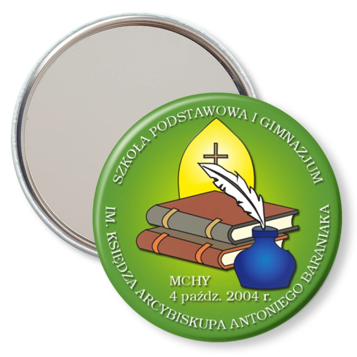 przypinka lusterko SP i Gimnazjum w Mchach