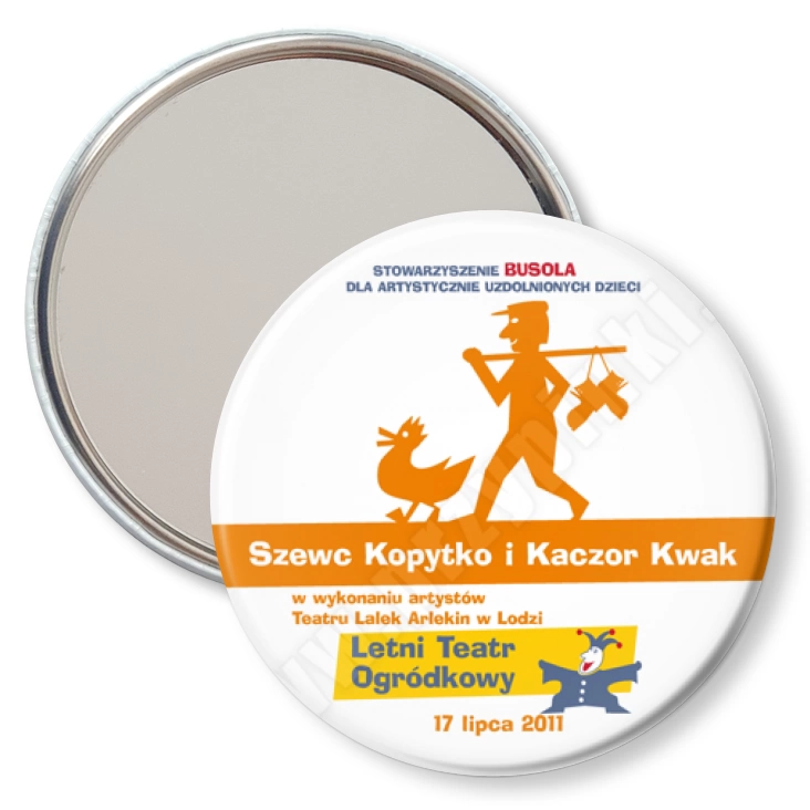 przypinka lusterko Szewc Kopytko i Kaczor Kwak