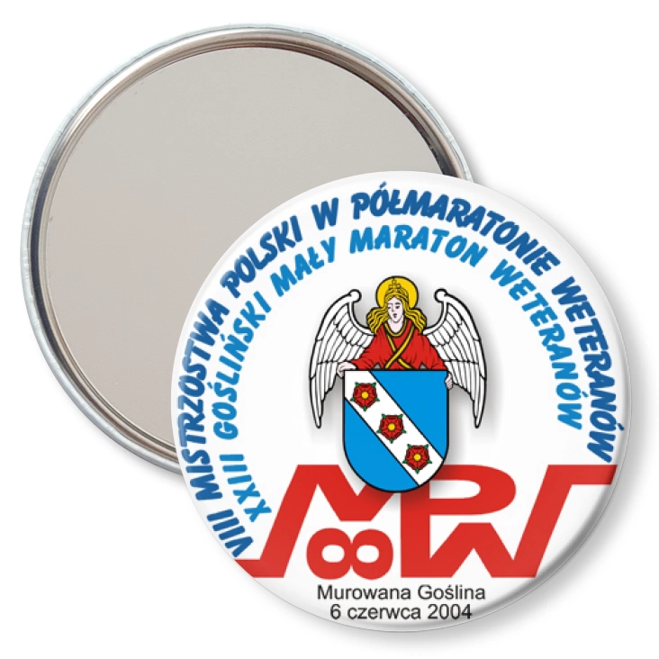 przypinka lusterko VIII Mistrzostwa Polski w Półmaratonie Weteranów