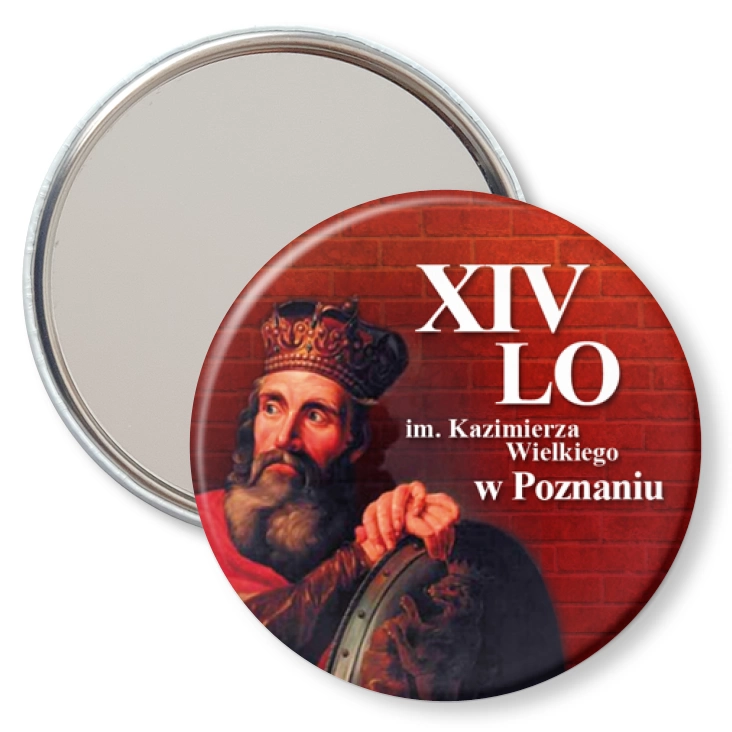 przypinka lusterko XIV LO w Poznaniu