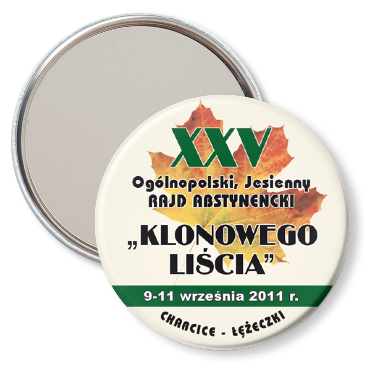 przypinka lusterko XXV Ogólnopolski Rajd Abstynencki Klonowego Liścia