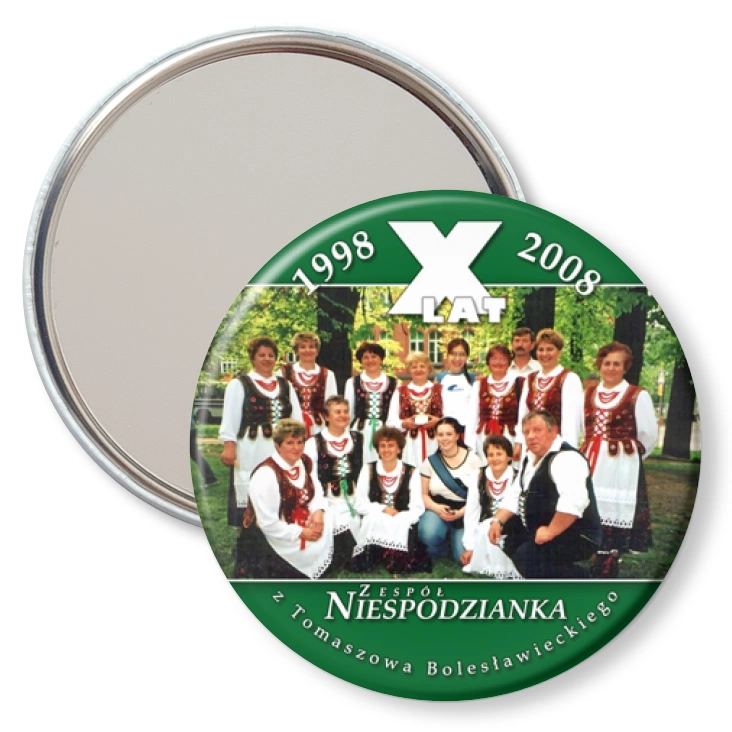 przypinka lusterko 10 lat Zespołu Niespodzianka