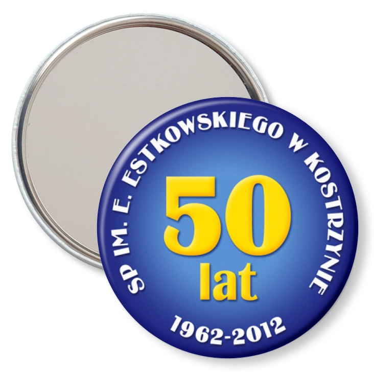 przypinka lusterko 50 lat SP w Kostrzynie