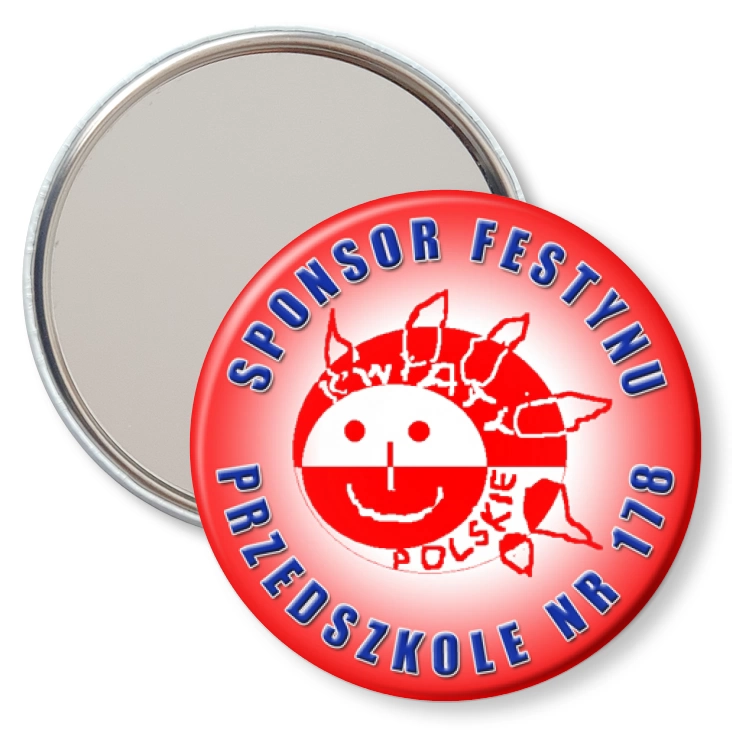 przypinka lusterko Festyn Przedszkole nr 178 w Poznaniu