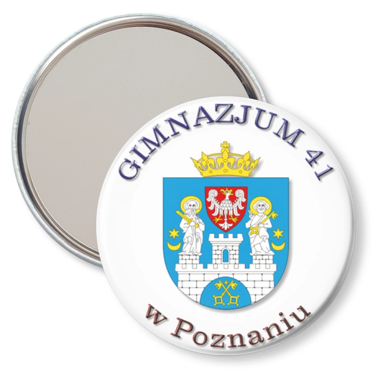 przypinka lusterko Gimnazjum 41 w Poznaniu