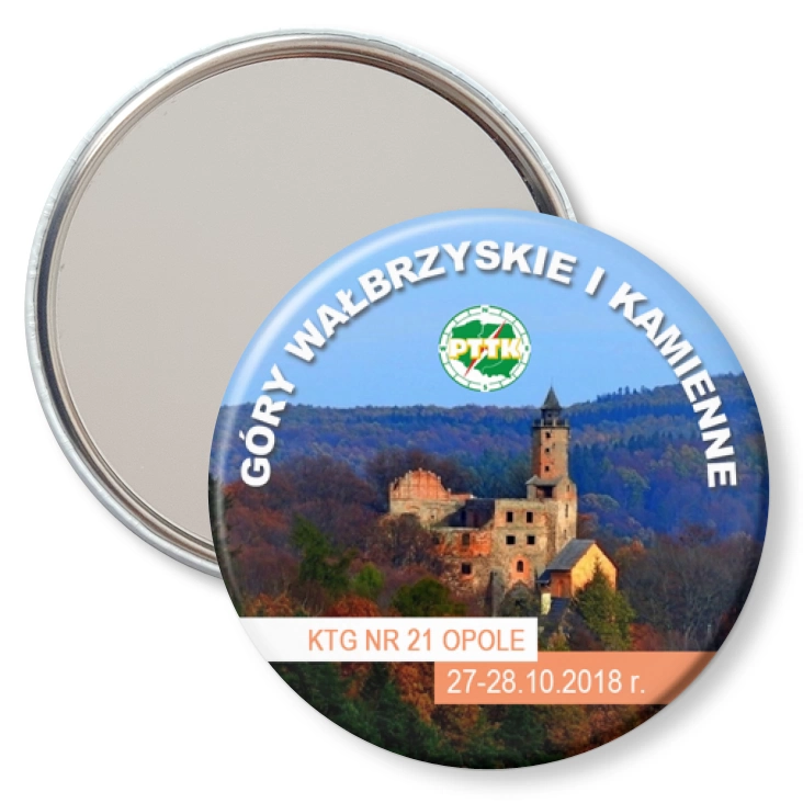 przypinka lusterko Góry Wałbrzyskie i Kamienne