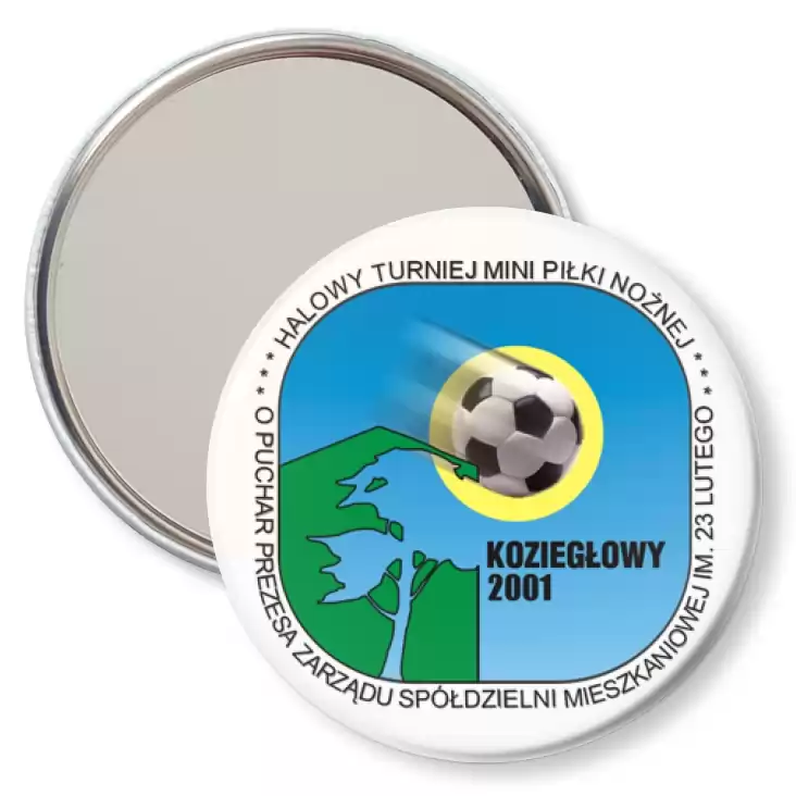 przypinka lusterko Halowy turniej mini piłki nożnej - Koziegłowy 2001