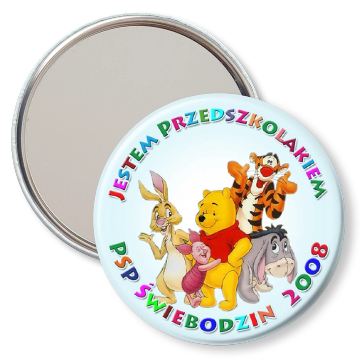 przypinka lusterko Jestem Przedszkolakiem PSP Świebodzin 2008