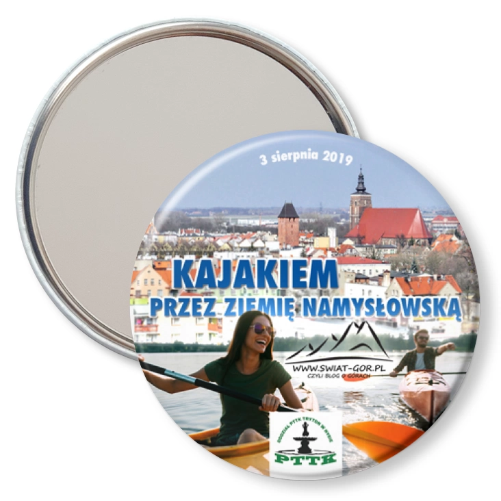 przypinka lusterko Kajakiem przez ziemię namysłowską
