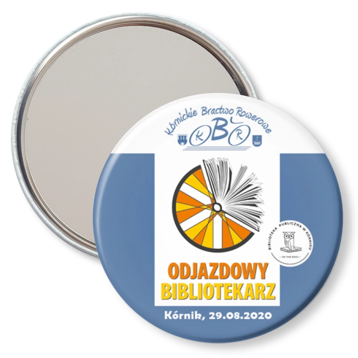 przypinka lusterko Odlotowy Bibliotekarz