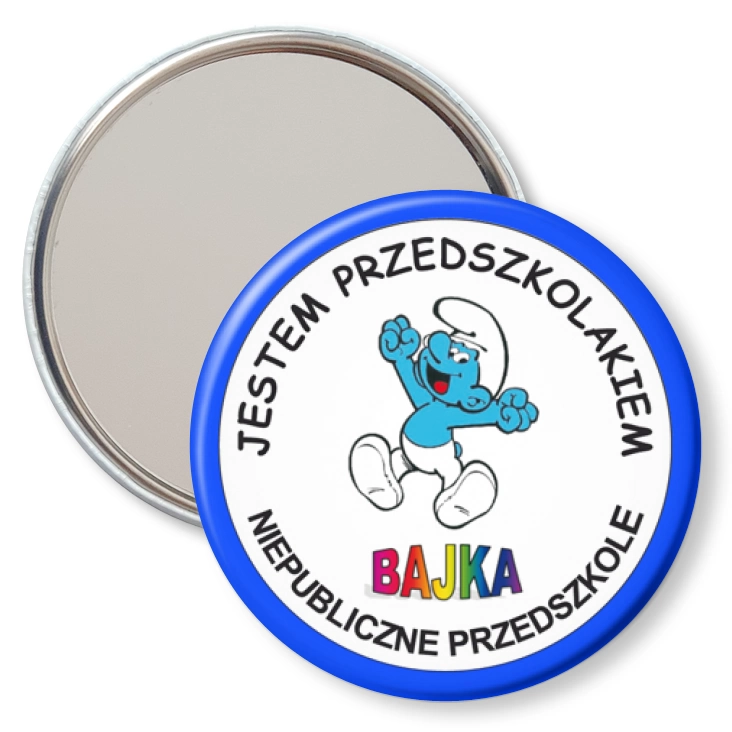 przypinka lusterko Przedszkole Bajka - Smerf