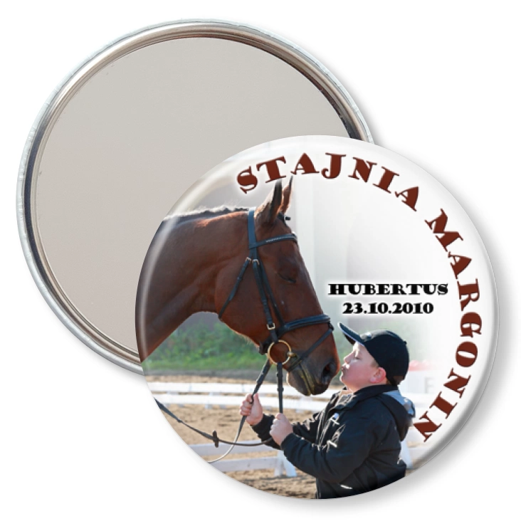 przypinka lusterko Stajnia Margonin - Hubertus 2010