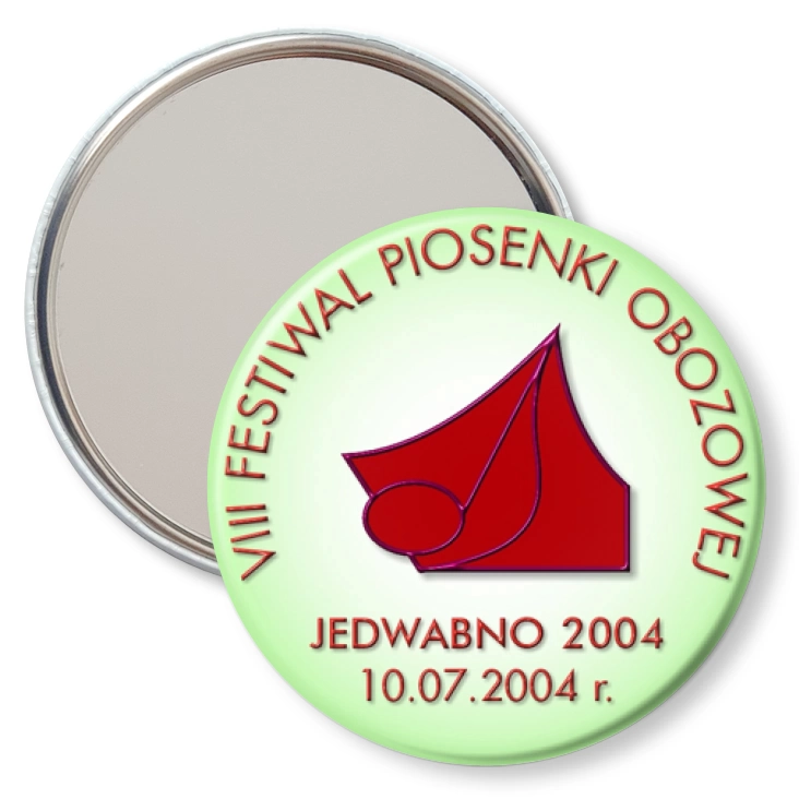 przypinka lusterko VIII Festiwal Piosenki Obozowej - Jedwabno 2004