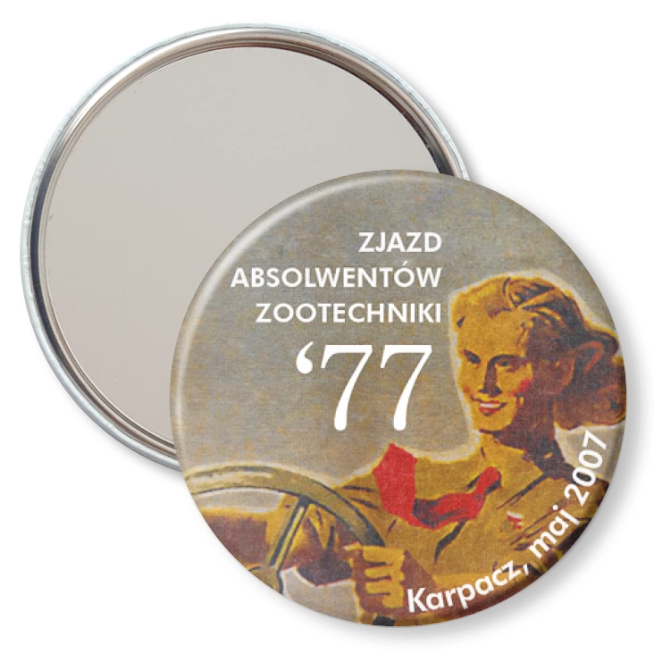 przypinka lusterko Zjazd Absolwentów Zootechniki `77