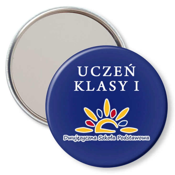 przypinka lusterko Dwujęzyczna Szkoła Podstawowa 1