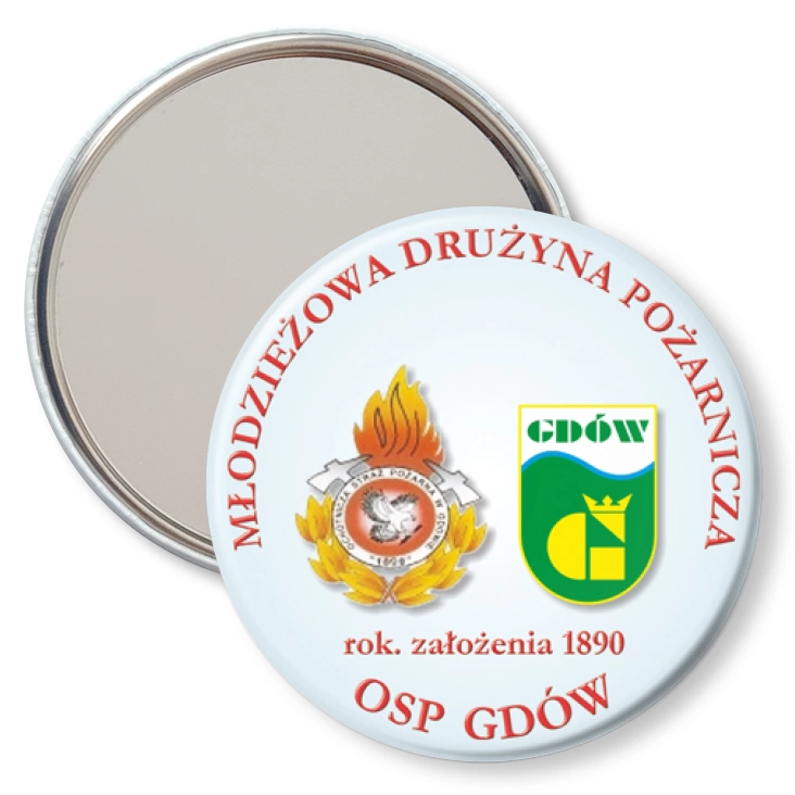 przypinka lusterko Gdów - Młodzieżowa Drużyna Pożarnicza