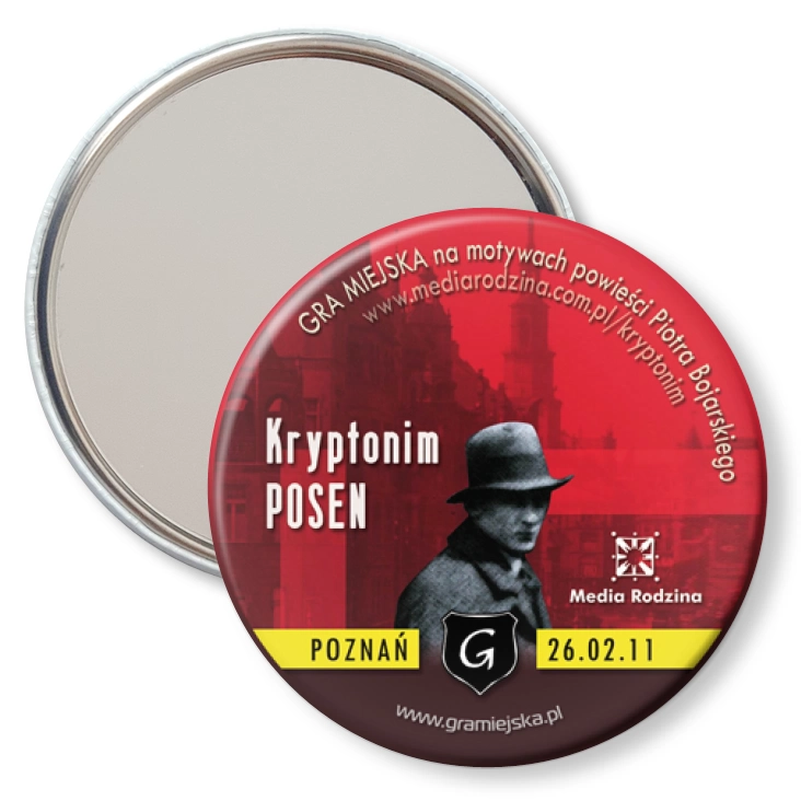 przypinka lusterko Gra Miejska - Kryptonim Posen