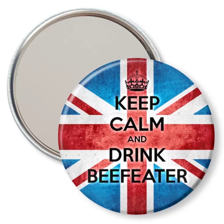 przypinka lusterko Keep Calm and Drink Beefeater