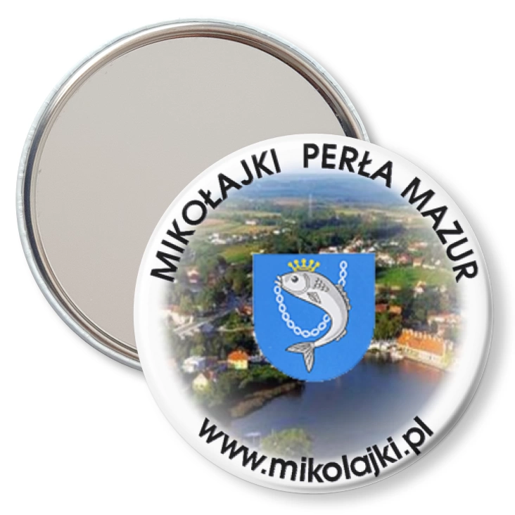 przypinka lusterko Mikołajki Perła Mazur