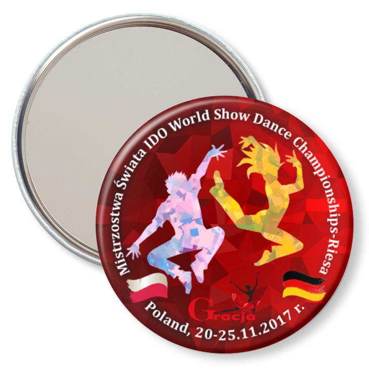 przypinka lusterko Mistrzostwa Świata IDO World Show Dance