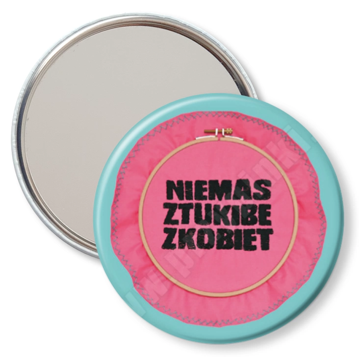 przypinka lusterko Nie ma sztuki bez kobiet