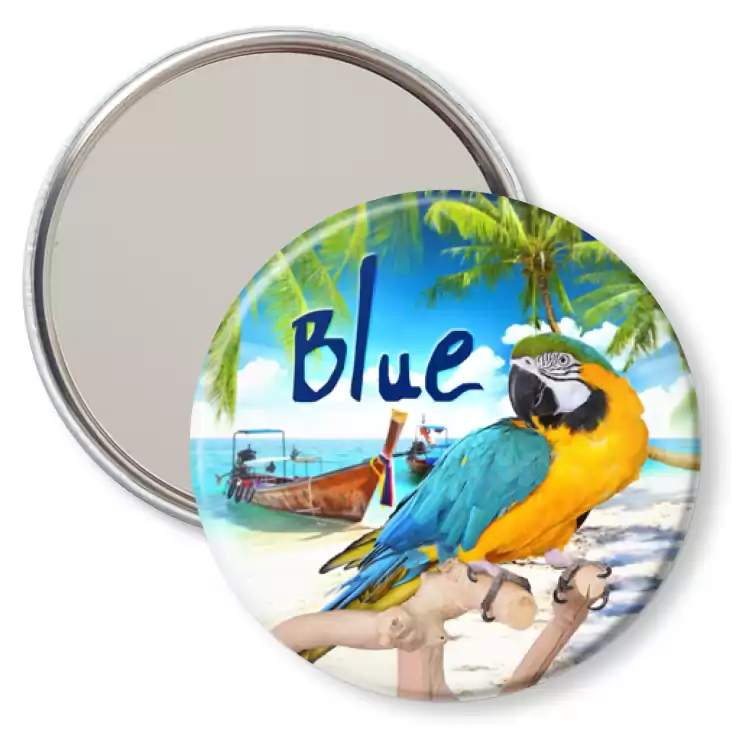 przypinka lusterko Papugarnia Carmen - Blue