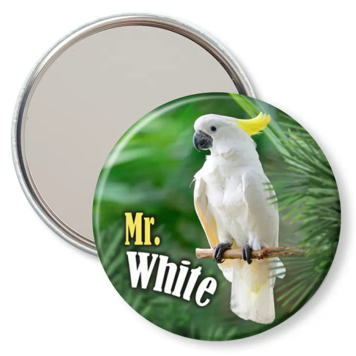 przypinka lusterko Papugarnia Carmen - Mr. White