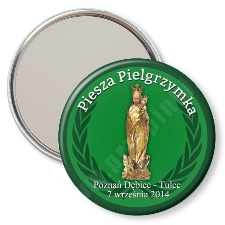 przypinka lusterko Piesza Pielgrzymka Poznań Dębiec