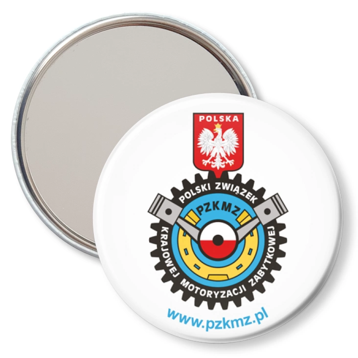 przypinka lusterko Polski Związek Krajowej Motoryzacji Zabytkowej