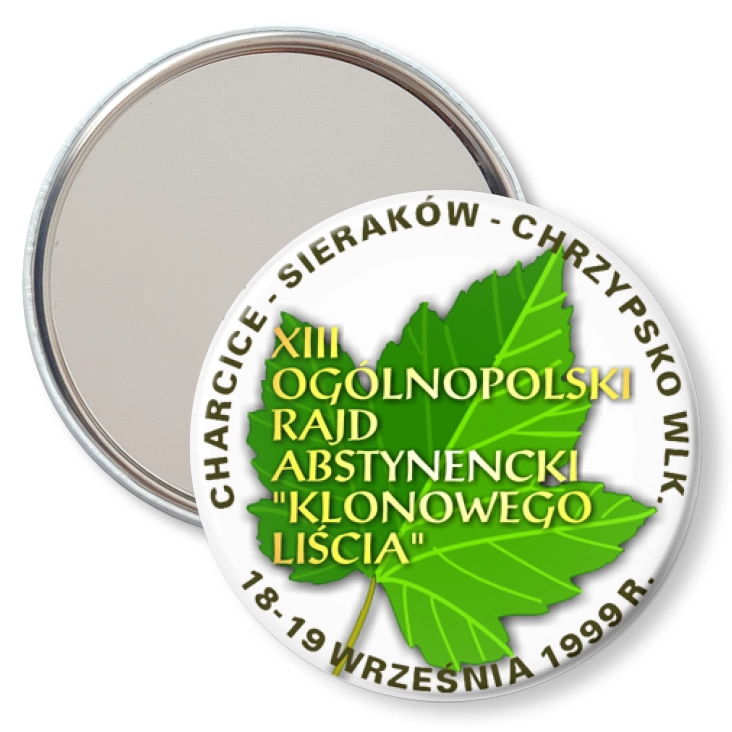 przypinka lusterko XII Ogólnopolski Rajd Abstynencki Klonowego Liścia