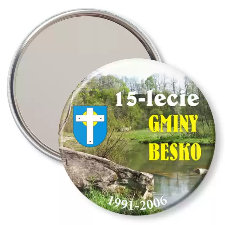 przypinka lusterko 15-lecie gminy Besko