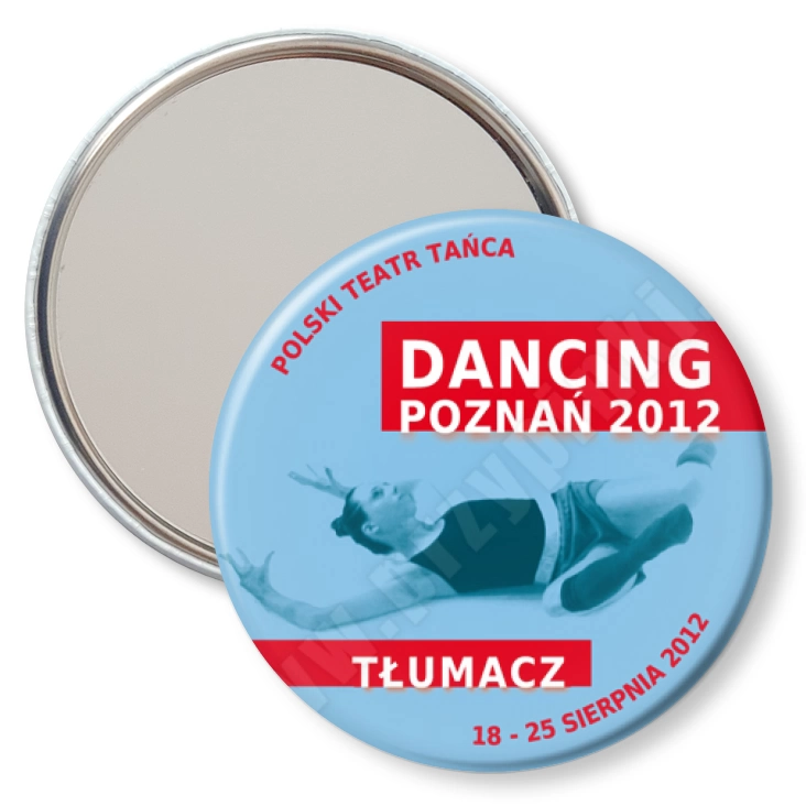 przypinka lusterko Dancing Poznań 2012 - tłumacz