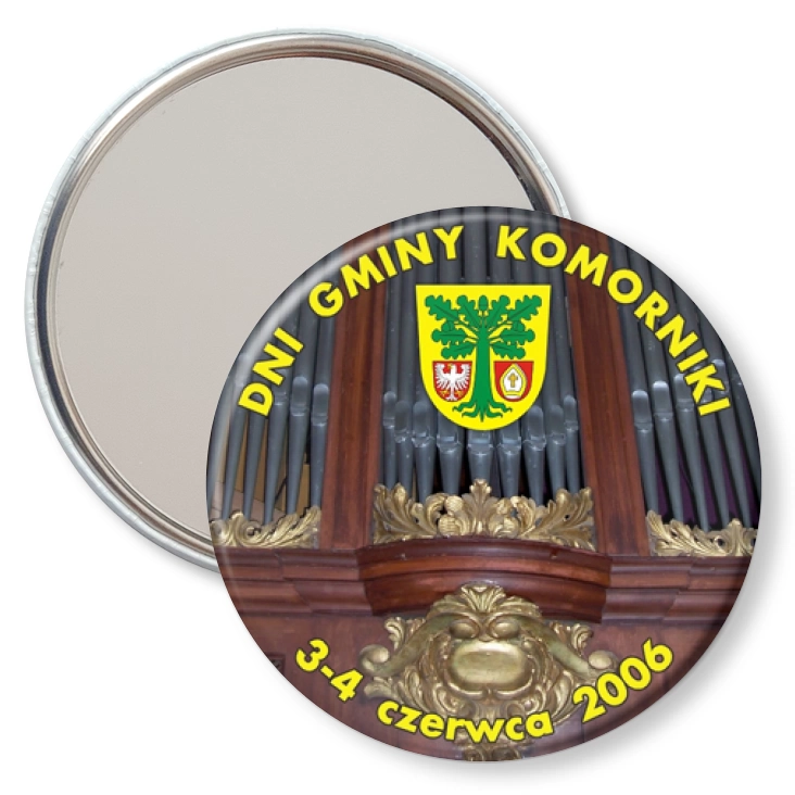 przypinka lusterko Dni Gminy Komorniki