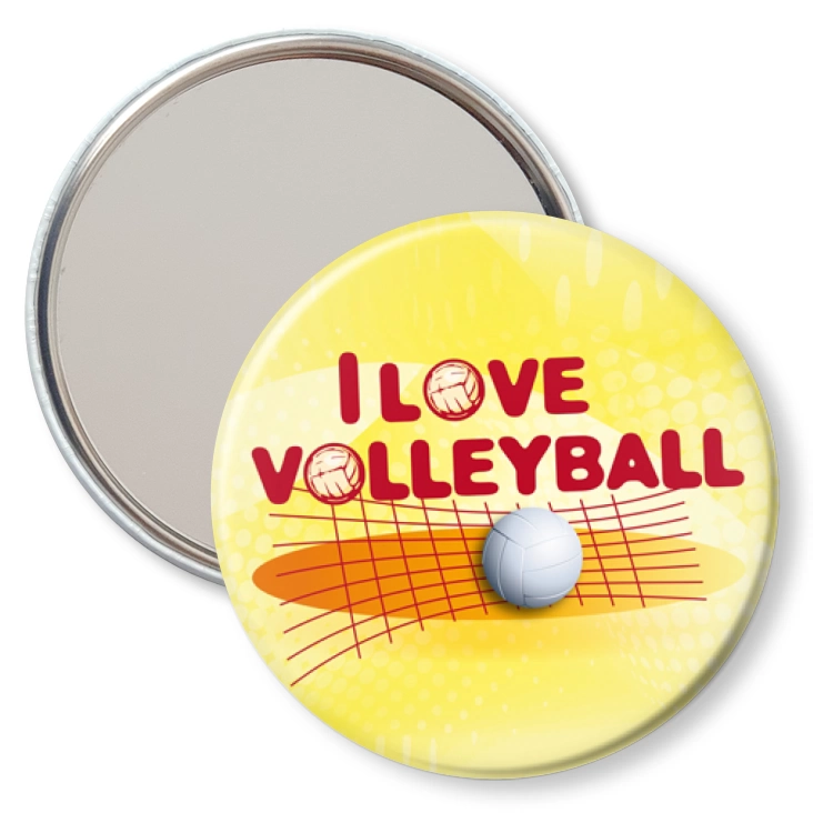 przypinka lusterko I love volleyball