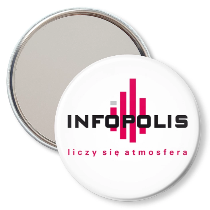 przypinka lusterko Infopolis - liczy się atmosfera